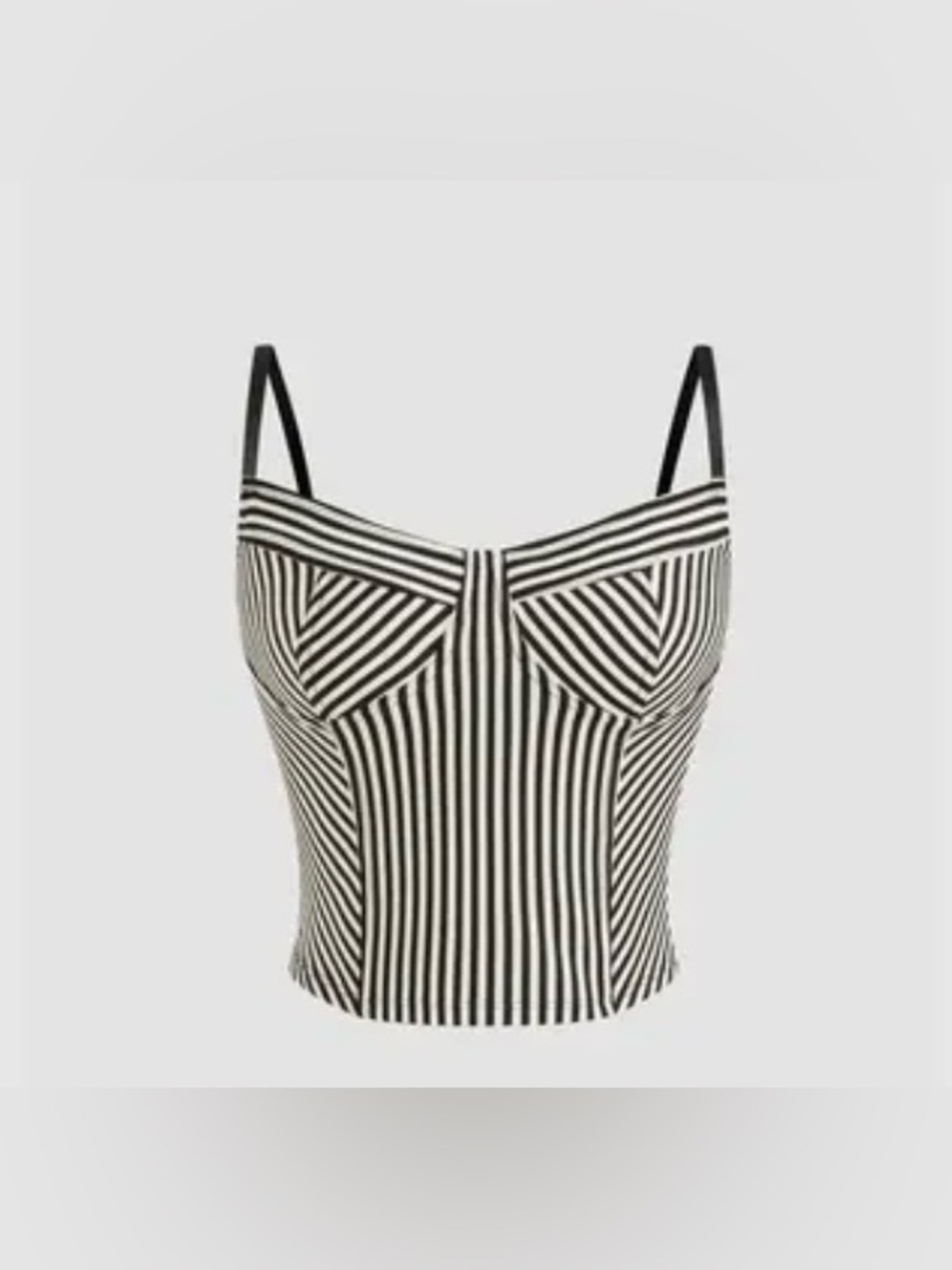 Cider Black and White Striped Bustier Camisole Size Small